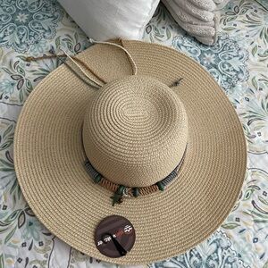 Stylish Tan Sun Hat with Decorative Band